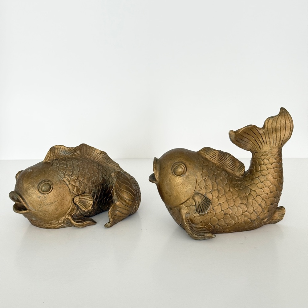 Gold Fish Figurines | Vintage-Inspired Home Decor Accents